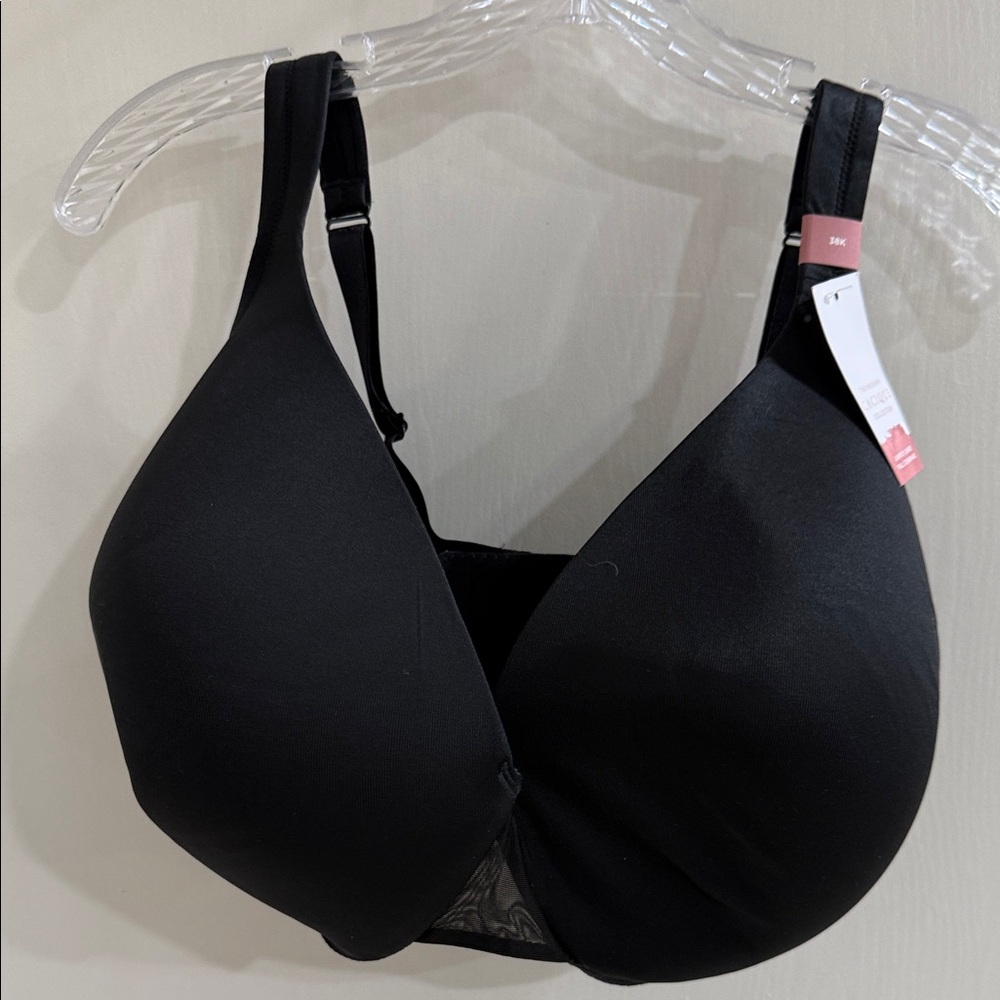 Cacique Black Smooth Lightly Lined Full Coverage Bra Size 38K NWT